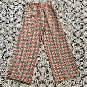 Vintage plaid wide leg palazzo pants